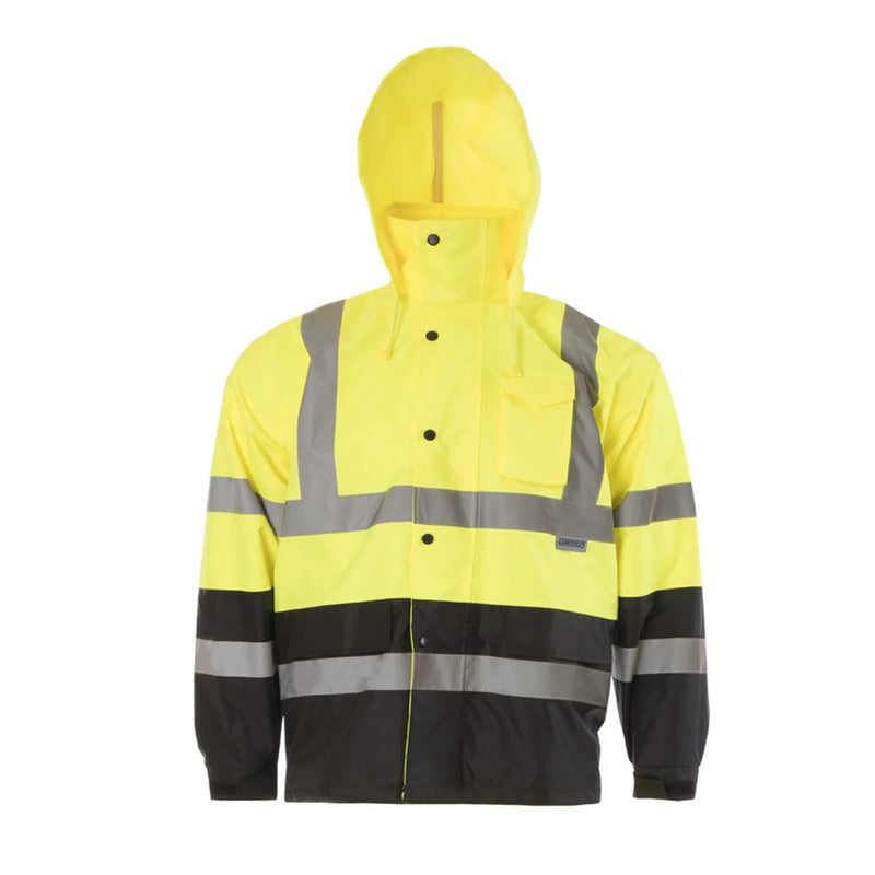 JORESTECH High Visibility Light Weight Waterproof Rain Jacket ANSI/ISEA 107-2015 Class 3 Level 2 Yellow/Black JK-03-YLBK (XL) - Image 1